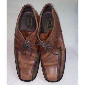 Clarks Men’s 11 b ch Brown Leather Square Toe Lace Up Dress Shoes Comfort Oxford